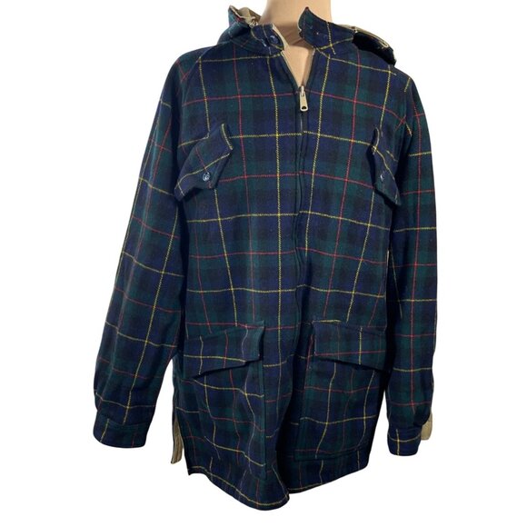 Unbranded Men's Field Jacket Reversible Flannel Hood Size READ XL Extra Large - Picture 3 of 12